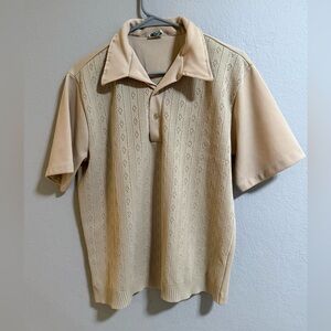 Big Sur Vintage 70s-Style Knit Panel Polo Shirt (Men’s M/L)